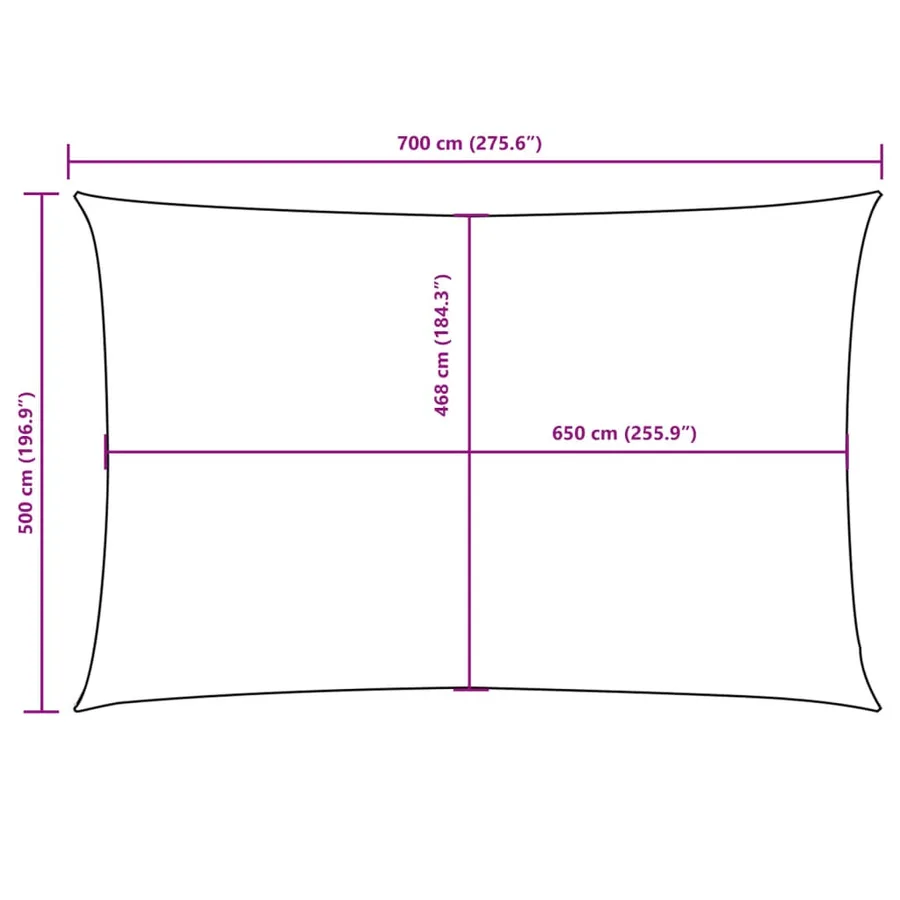 Voile de parasol tissu oxford rectangulaire 5x7 m noir - 10