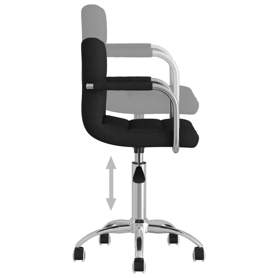 Chaise pivotante de salle à manger Noir Tissu - 5