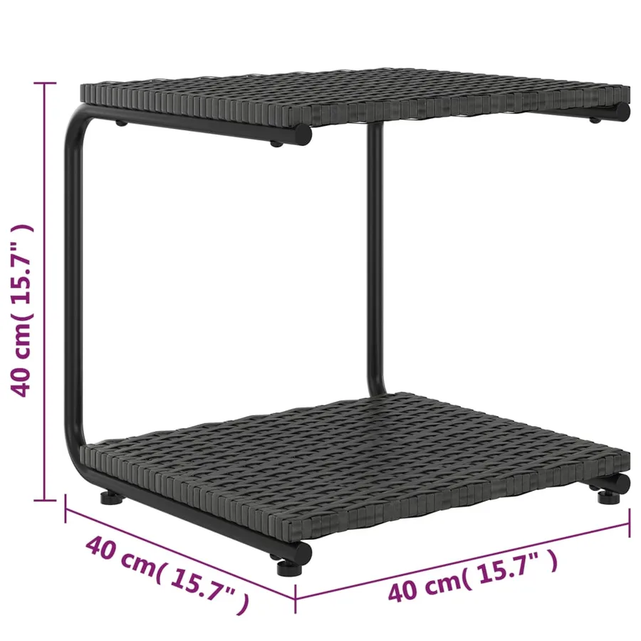Chaise longue à 2 places avec coussins Résine tressée Noir - 10