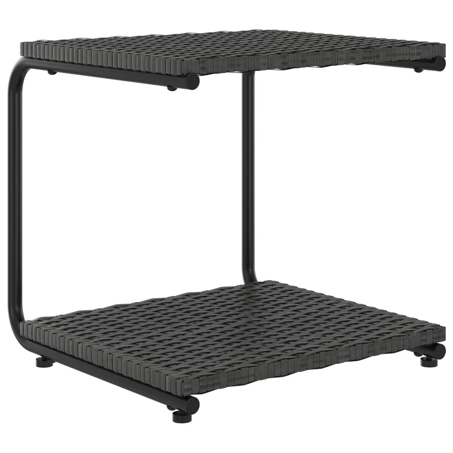 Chaise longue à 2 places avec coussins Résine tressée Noir - 7