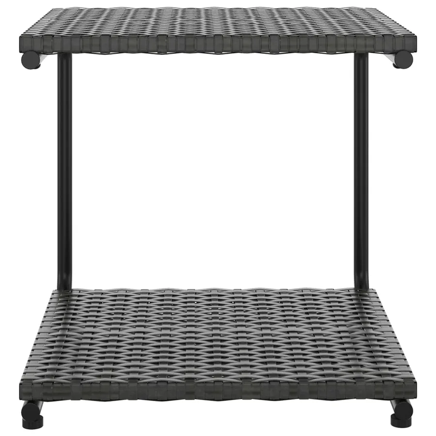 Chaise longue à 2 places avec coussins Résine tressée Noir - 8