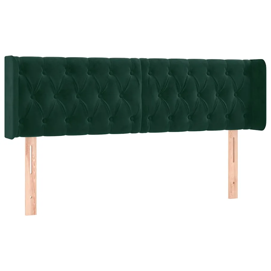 Tête de lit à LED Vert foncé 163x16x78/88 cm Velours - 3