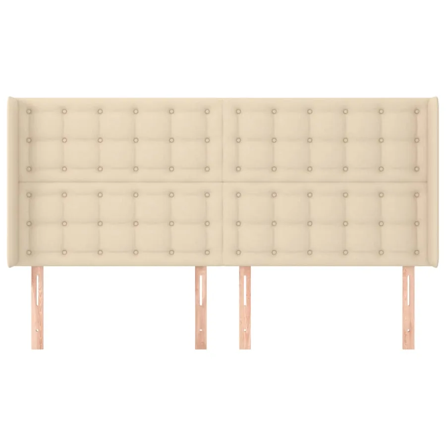 Tête de lit avec oreilles Crème 203x16x118/128 cm Tissu - 3