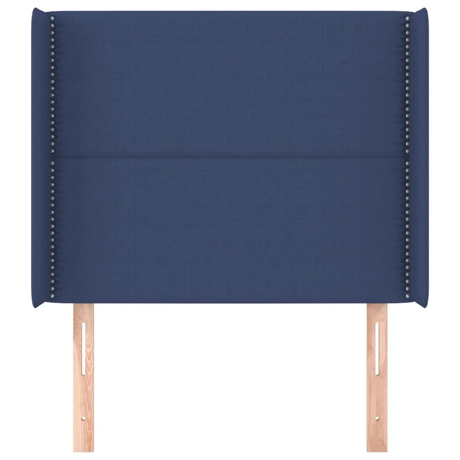 Tête de lit avec oreilles Bleu 93x16x118/128 cm Tissu - 3