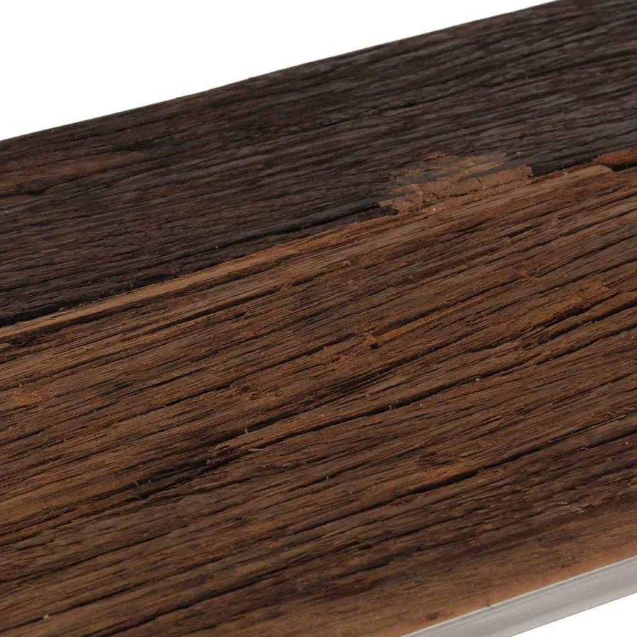 Table console argenté inox et bois de mélèze massif - 8