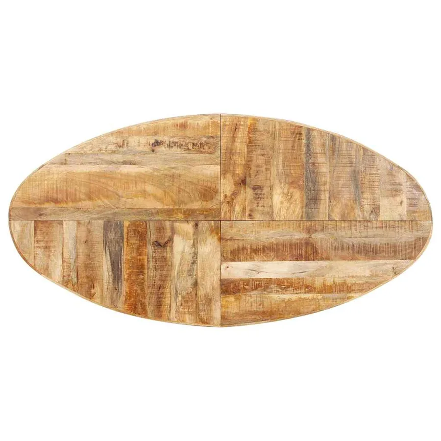 Table à dîner ovale 200x100x75 cm Bois de manguier brut - 4