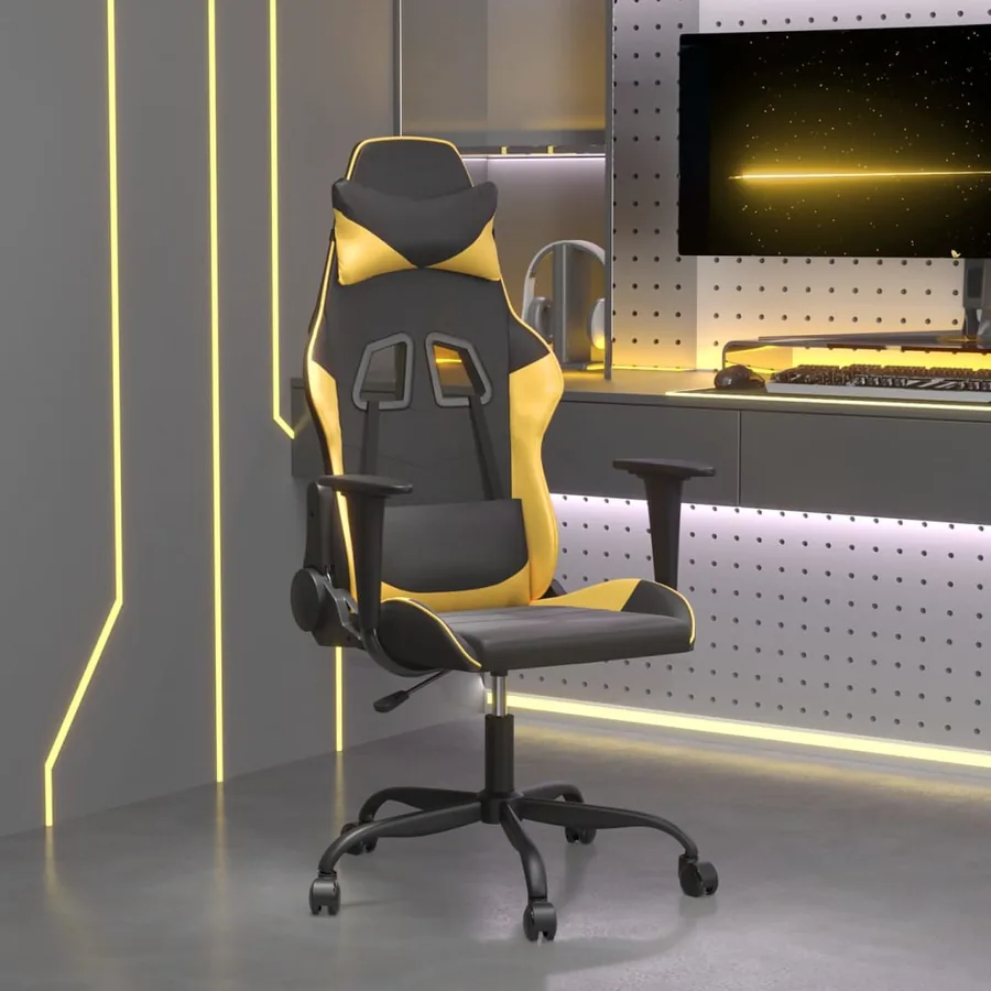 Chaise de jeu Noir et doré Similicuir