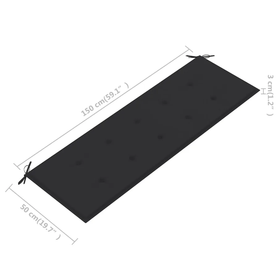 Banc de jardin 3 places avec coussin 150 cm Bois d'eucalyptus - 11
