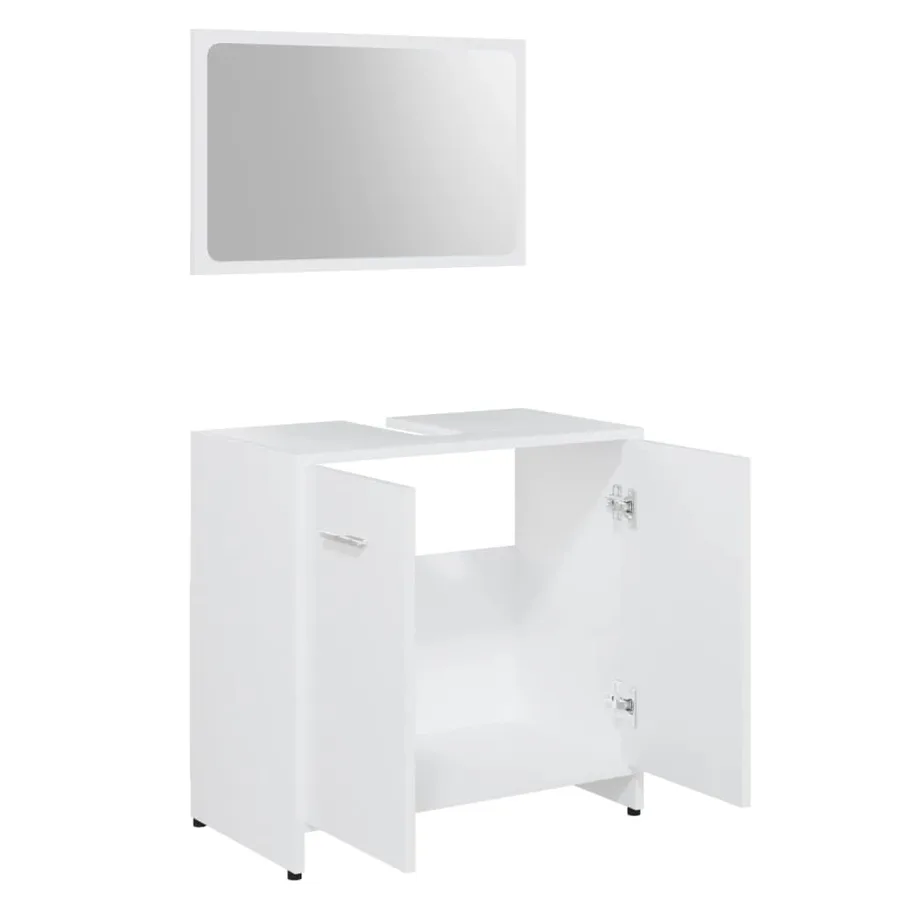 Ensemble de meubles de bain 3 pcs Blanc Bois d'ingénierie - 6
