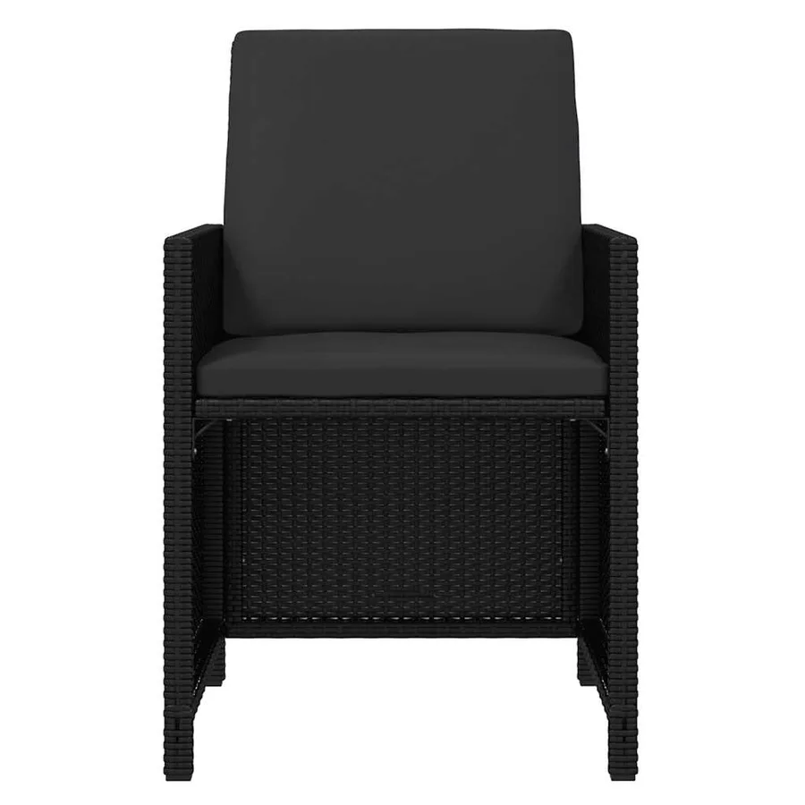 Ensemble à manger de jardin coussins 19 pcs Résine tressée Noir - 6