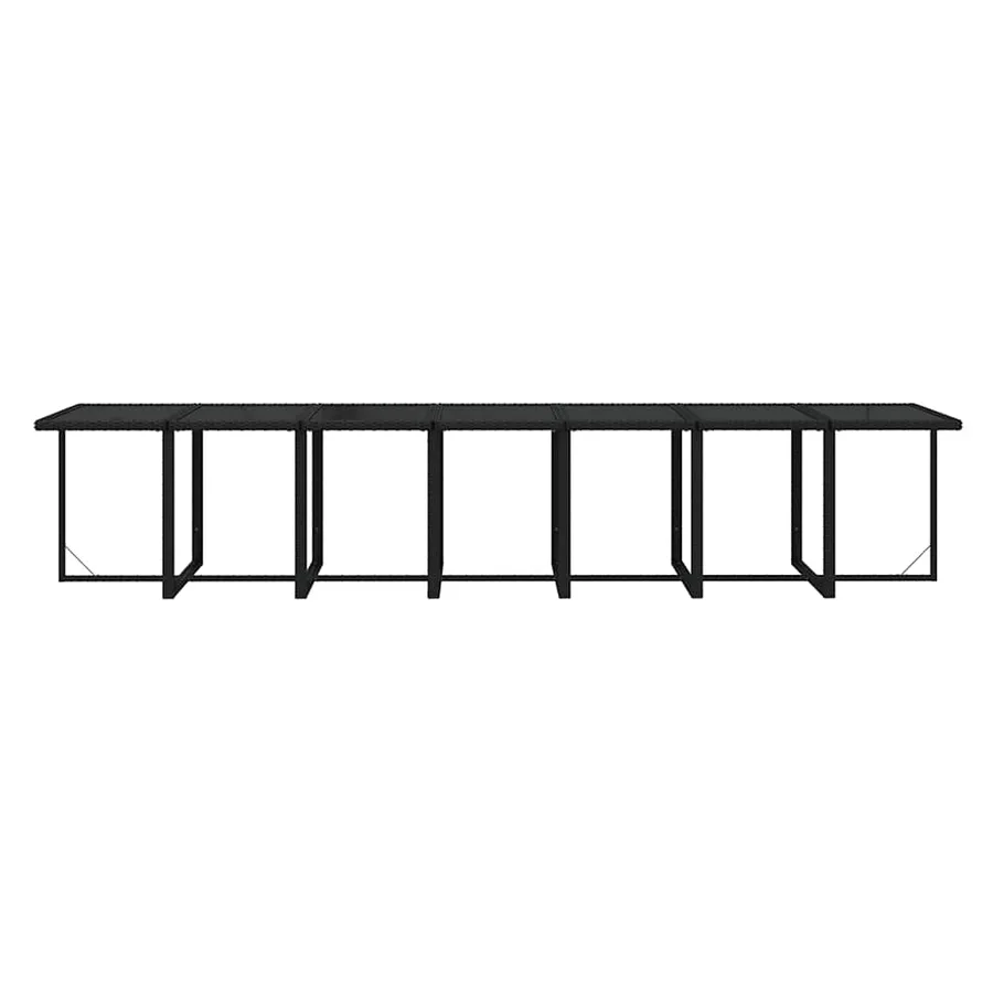 Ensemble à manger de jardin coussins 19 pcs Résine tressée Noir - 8