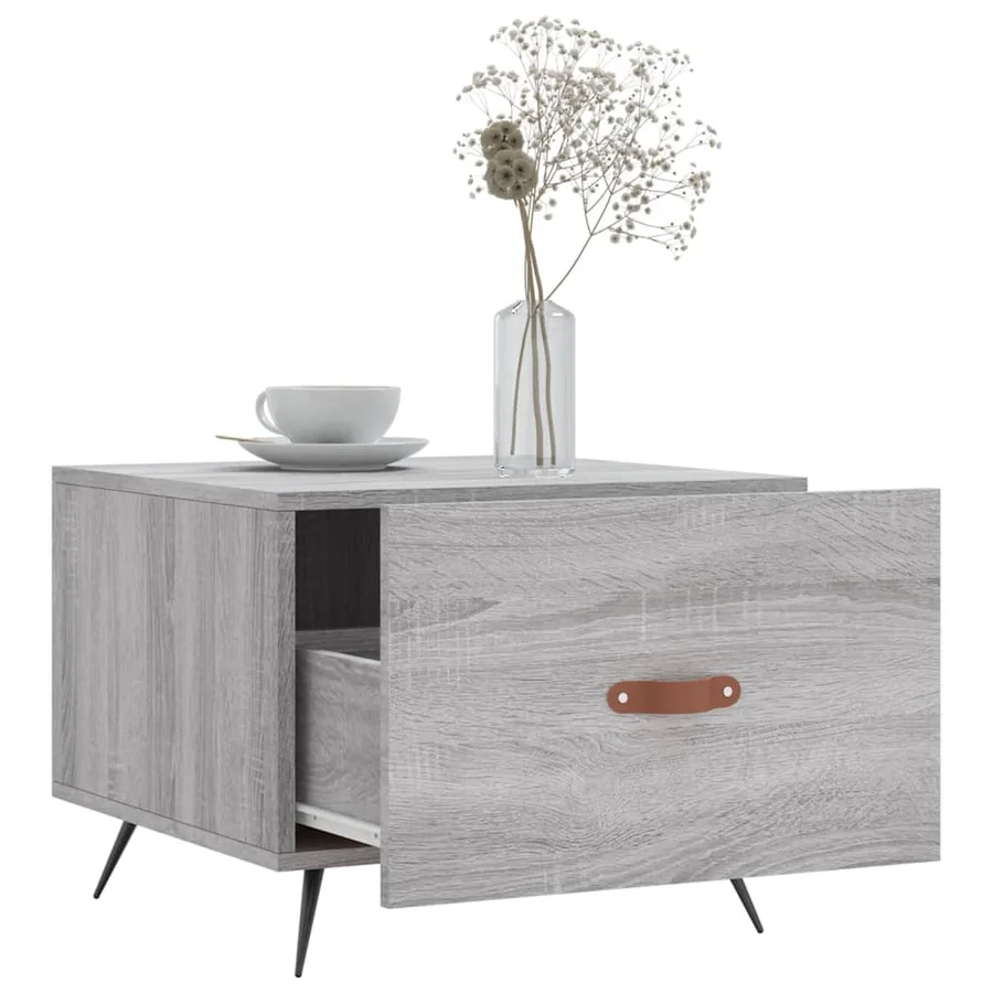 Tables basses 2 pcs sonoma gris 50x50x40 cm bois d'ingénierie - 4