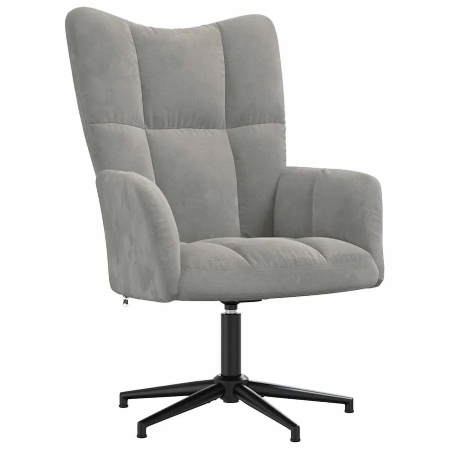 Chaise de relaxation Gris clair Velours - 2