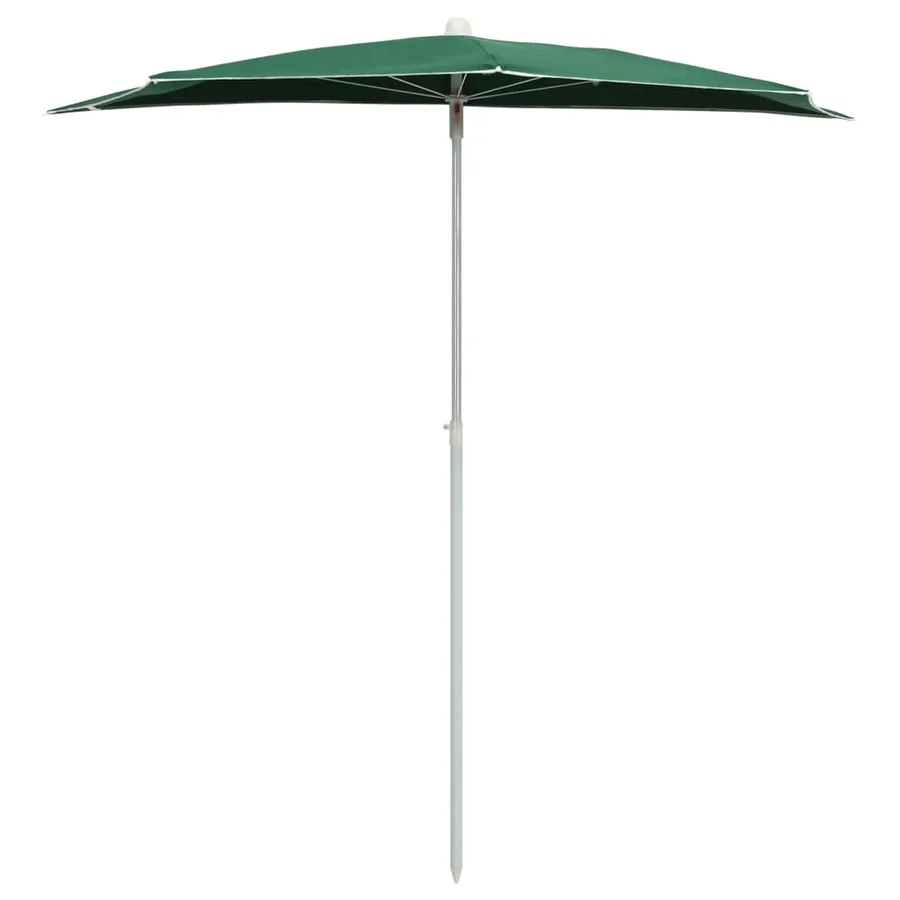 Demi-parasol de jardin avec mât 180x90 cm vert - 3