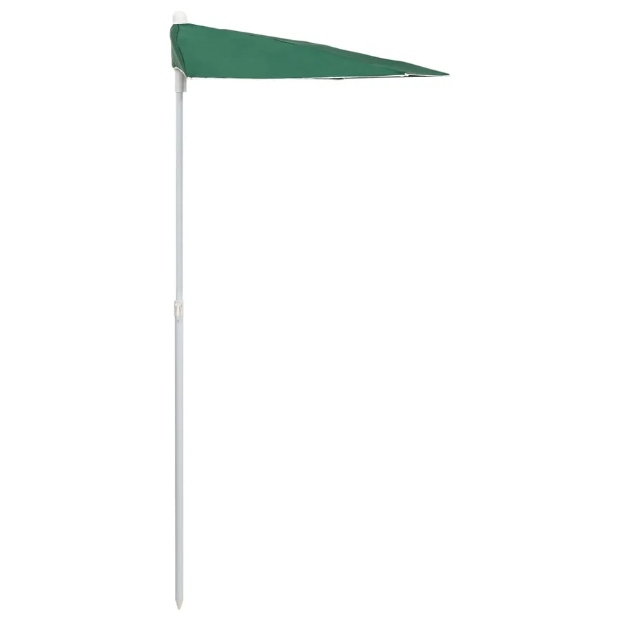 Demi-parasol de jardin avec mât 180x90 cm vert - 5