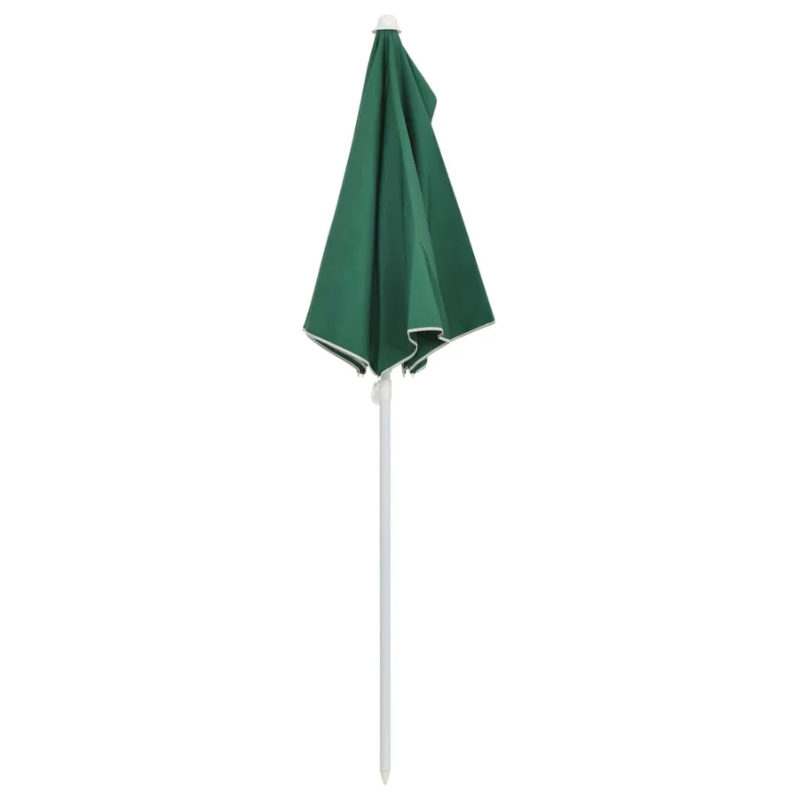 Demi-parasol de jardin avec mât 180x90 cm vert - 6