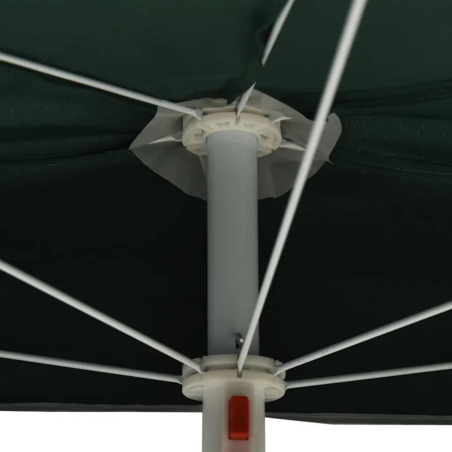 Demi-parasol de jardin avec mât 180x90 cm vert - 7