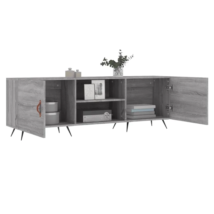 Meuble TV sonoma gris 150x30x50 cm bois d'ingénierie - 4