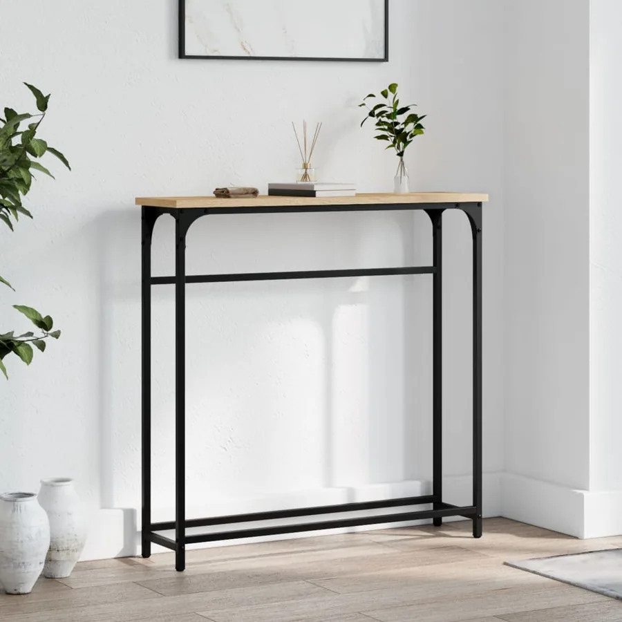 Table console Chêne Sonoma 75x19,5x75 cm Bois d'ingénierie