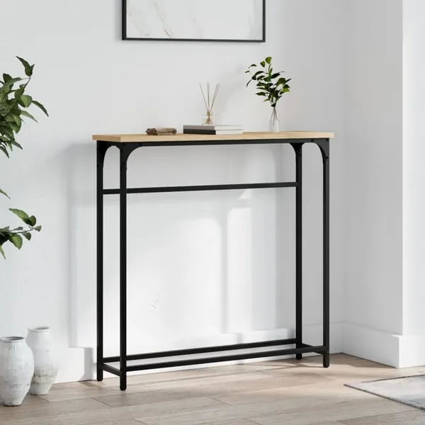 Table console Chêne Sonoma 75x19,5x75 cm Bois d'ingénierie