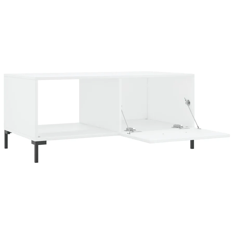 Table basse Blanc brillant 90x50x40 cm Bois d'ingénierie - 6