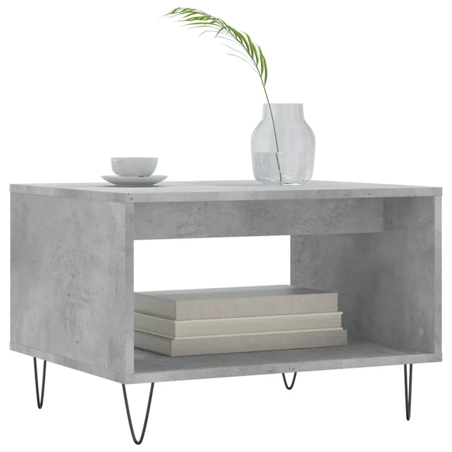 Table basse gris béton 60x50x40 cm bois d'ingénierie - 3