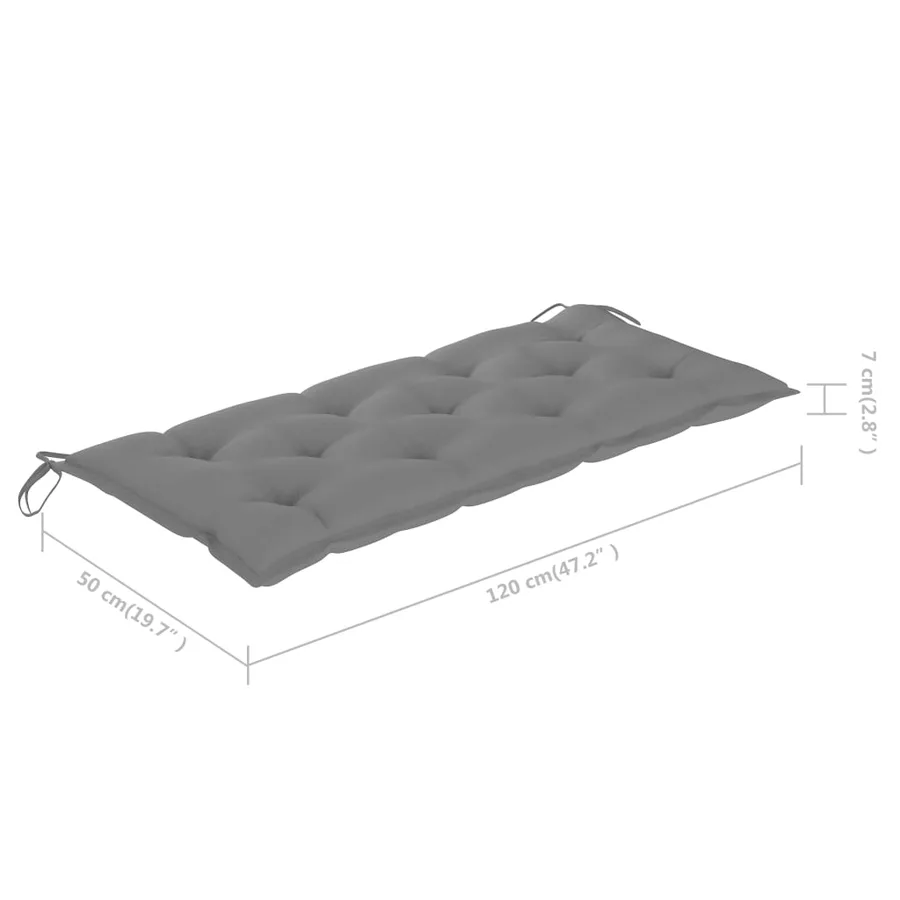 Banc de jardin pliable avec coussin 118 cm Bambou - 10