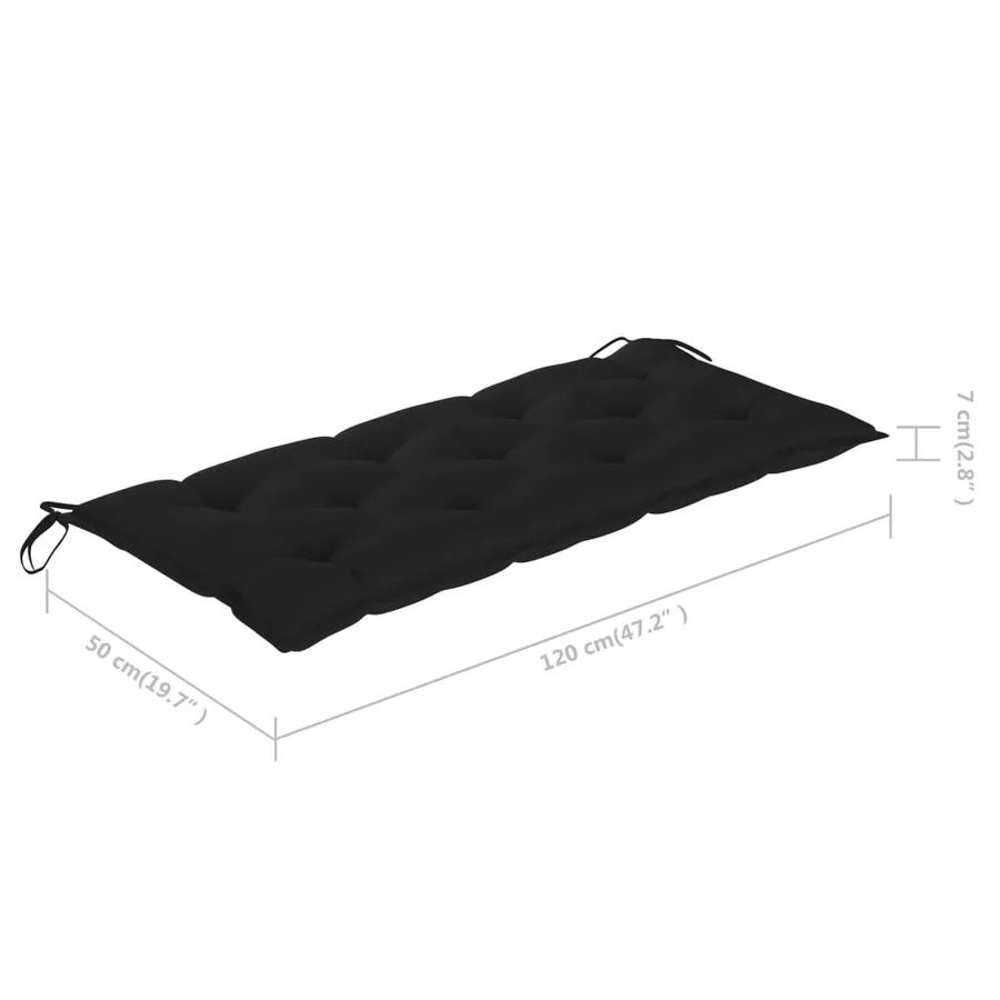Banc de jardin pliable avec coussin 118 cm Bambou - 10