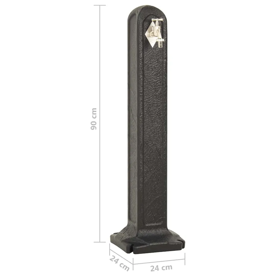 Réservoir de jardin avec robinet Anthracite Aspect de pierre - 7