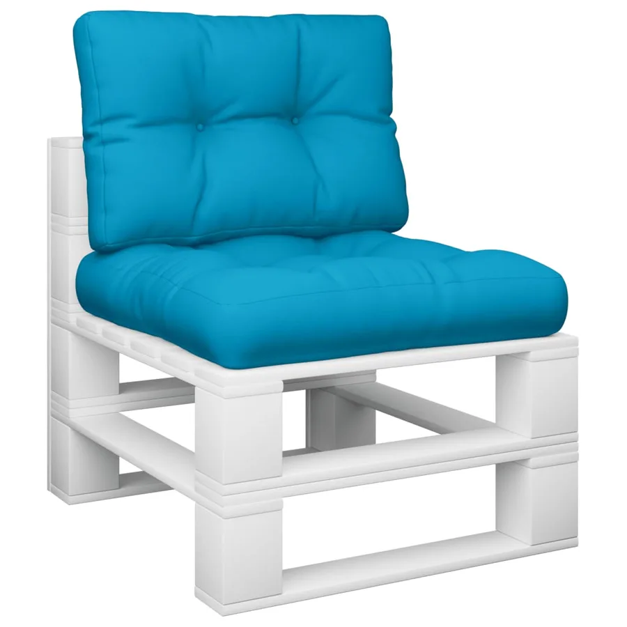 Coussins de palette lot de 2 bleu tissu - 3
