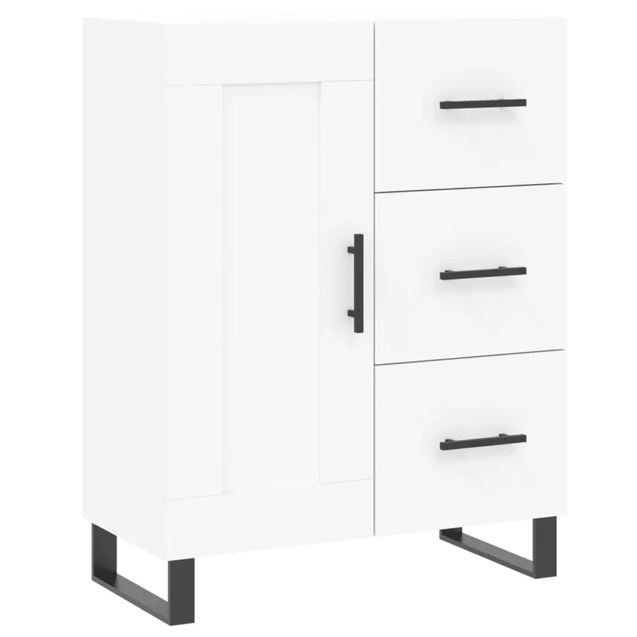 Buffet haut Blanc 69,5x34x180 cm Bois d'ingénierie - 7