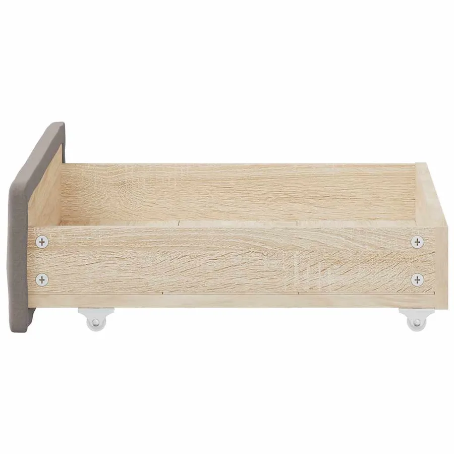 Tiroirs de lit 2 pcs taupe bois d'ingénierie et tissu - 5