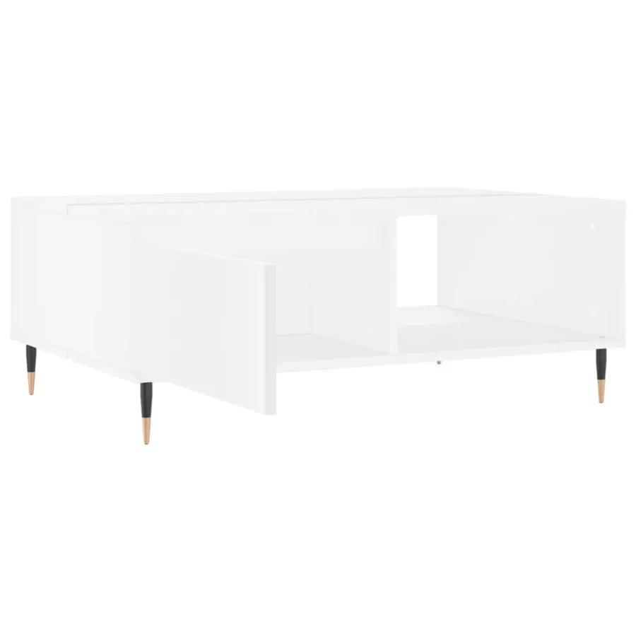 Table basse blanc 90x60x35 cm bois d'ingénierie - 6