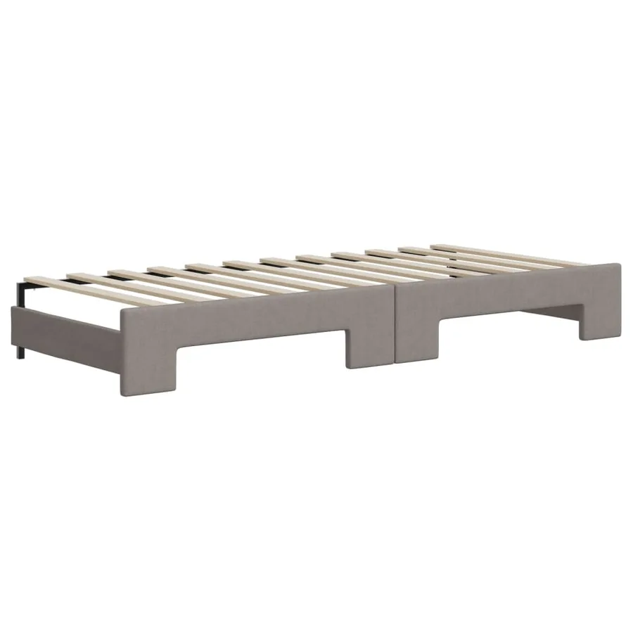 Lit de jour avec gigogne et tiroirs sans matelas taupe 80x200cm - 8