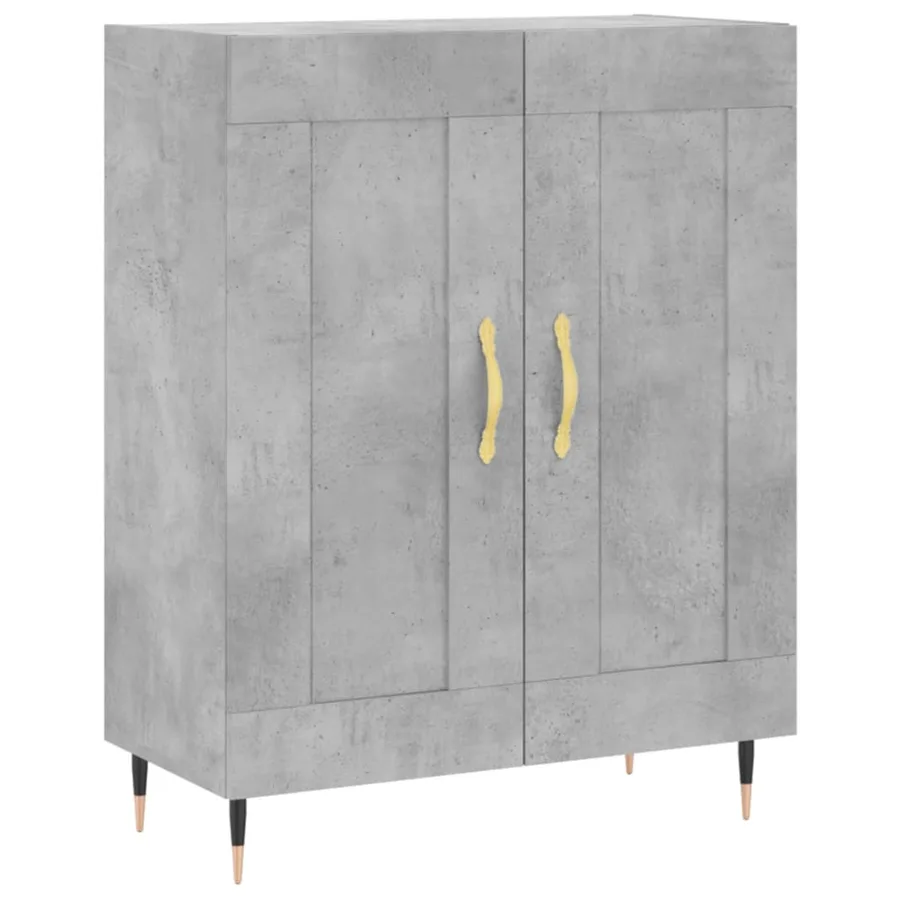 Buffet haut Gris béton 69,5x34x180 cm Bois d'ingénierie - 7