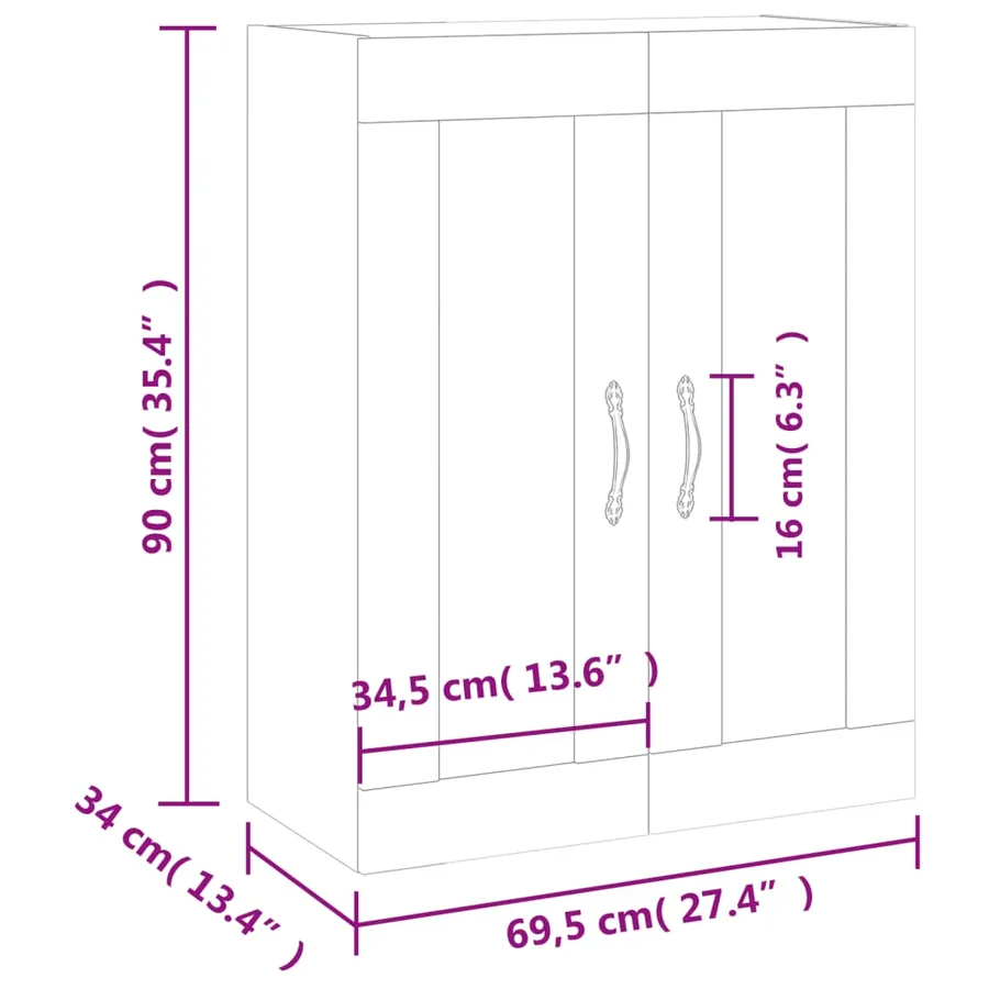 Armoire murale gris béton 69,5x34x90 cm - 13