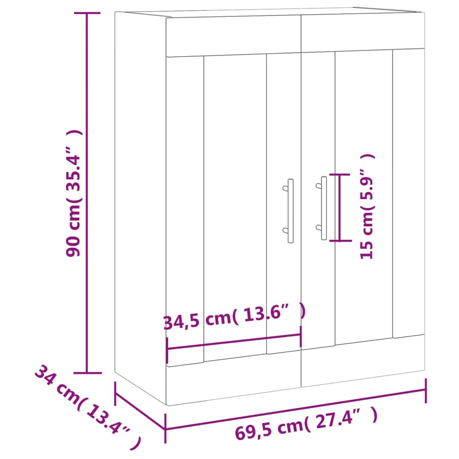 Armoire murale gris béton 69,5x34x90 cm - 13