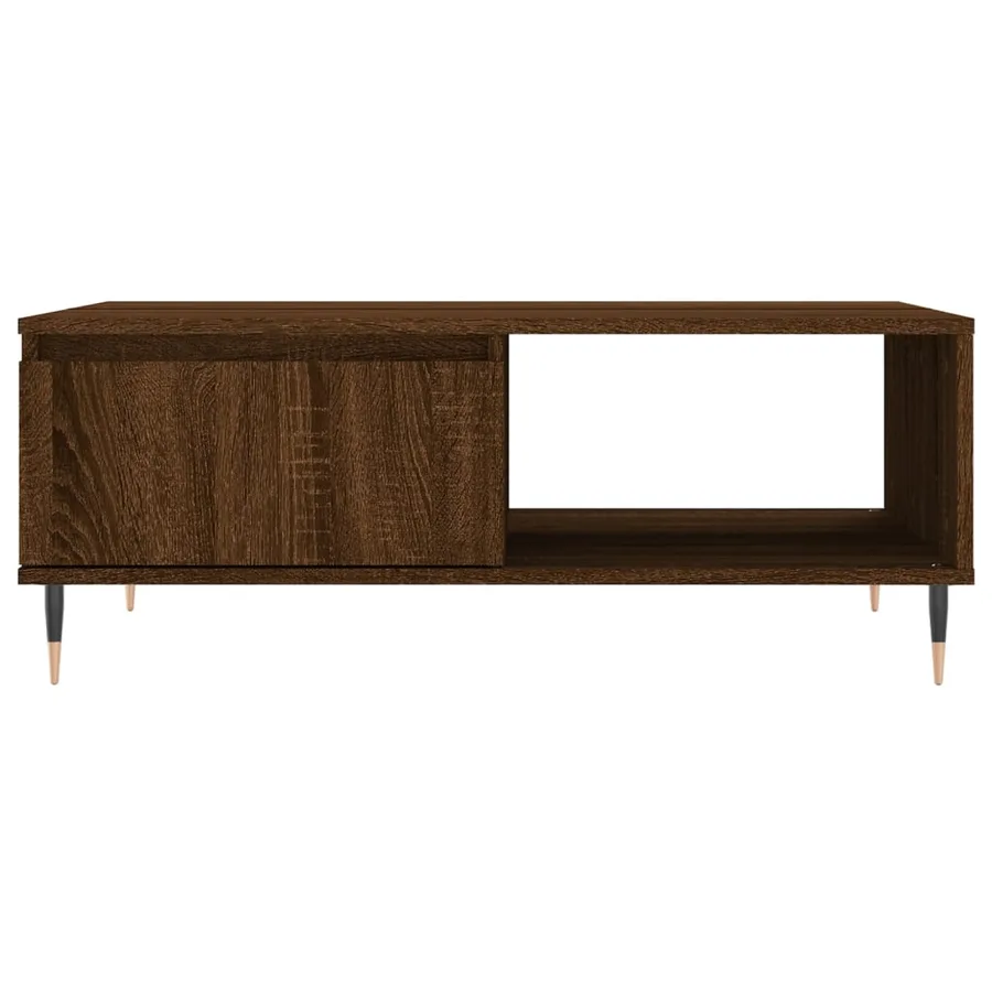 Table basse chêne marron 90x60x35 cm bois d'ingénierie - 5
