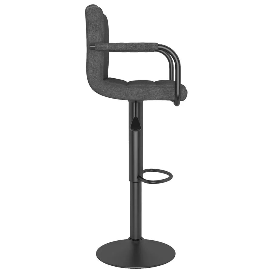 Tabourets de bar lot de 2 gris foncé tissu - 5