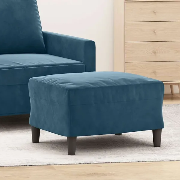 Repose-pied Bleu 60x50x41 cm Velours