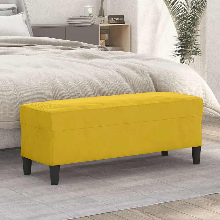 Banc Jaune 100x35x41 cm Velours