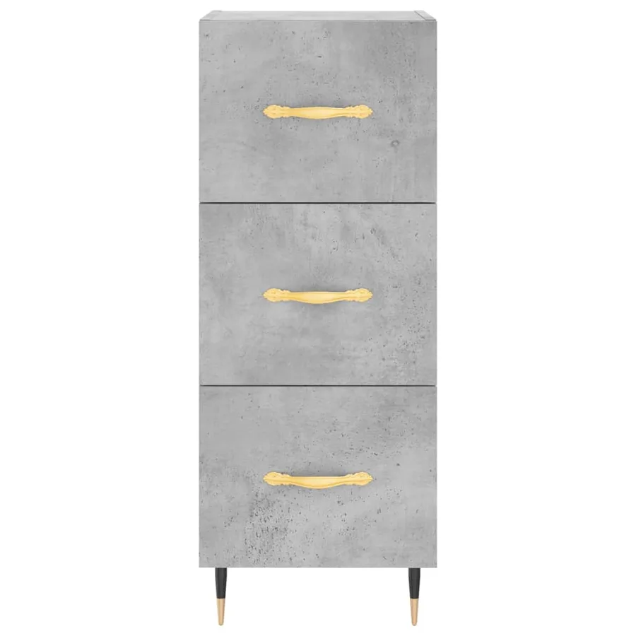 Buffet haut Gris béton 34,5x34x180 cm Bois d'ingénierie - 6