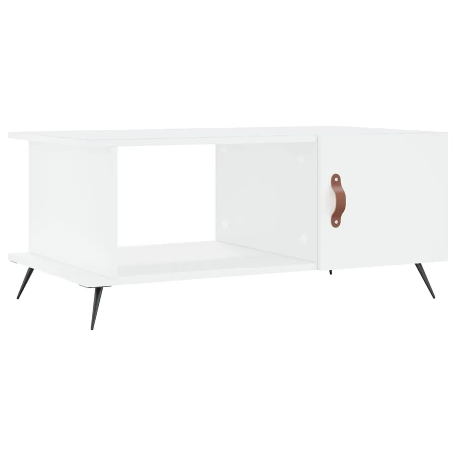 Table basse blanc 90x50x40 cm bois d'ingénierie - 2