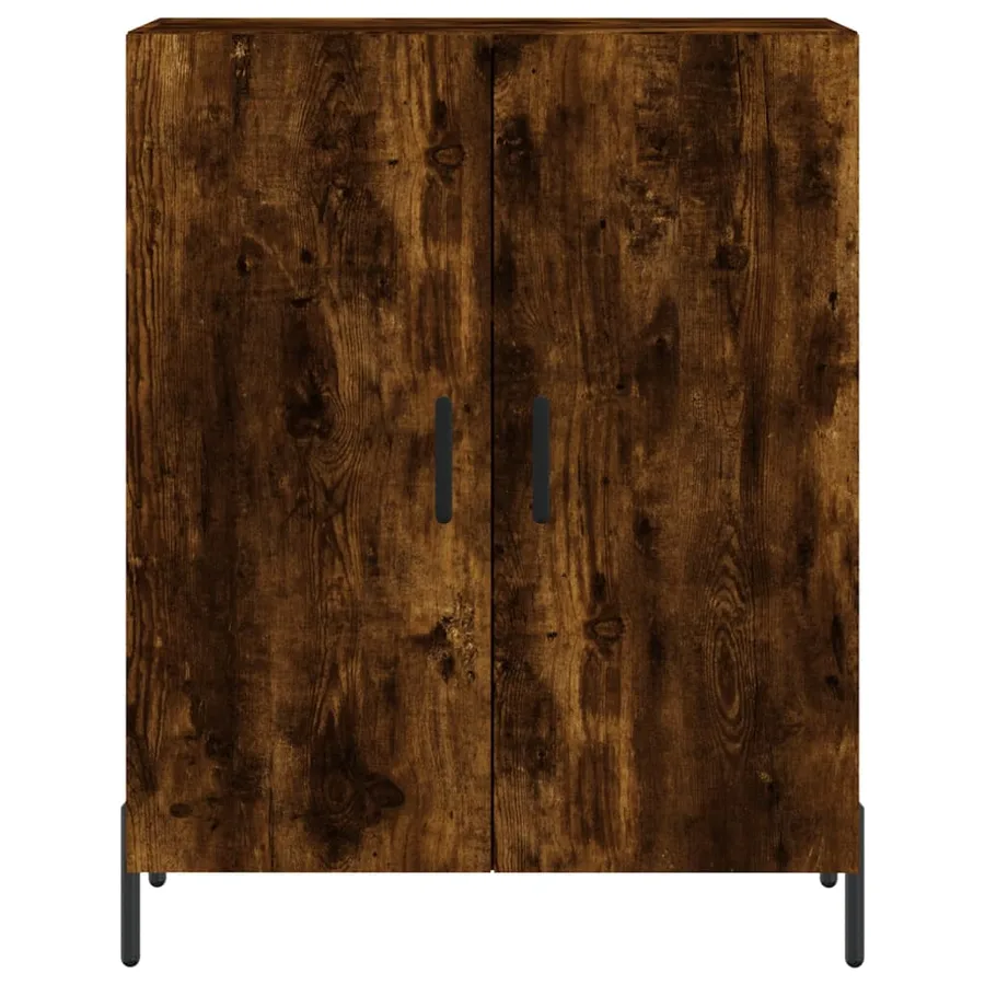 Buffet haut Chêne fumé 69,5x34x180 cm Bois d'ingénierie - 8