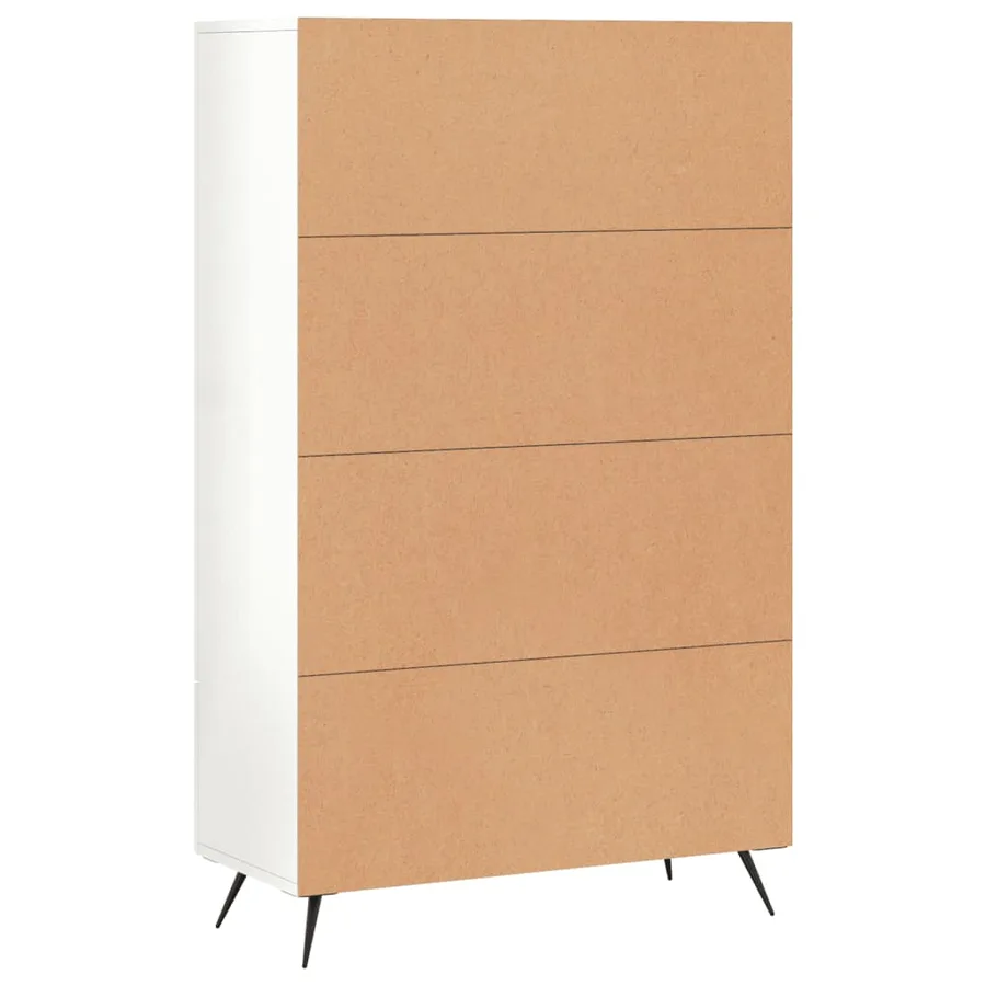 Buffet haut blanc brillant 69,5x31x115 cm bois d'ingénierie - 8