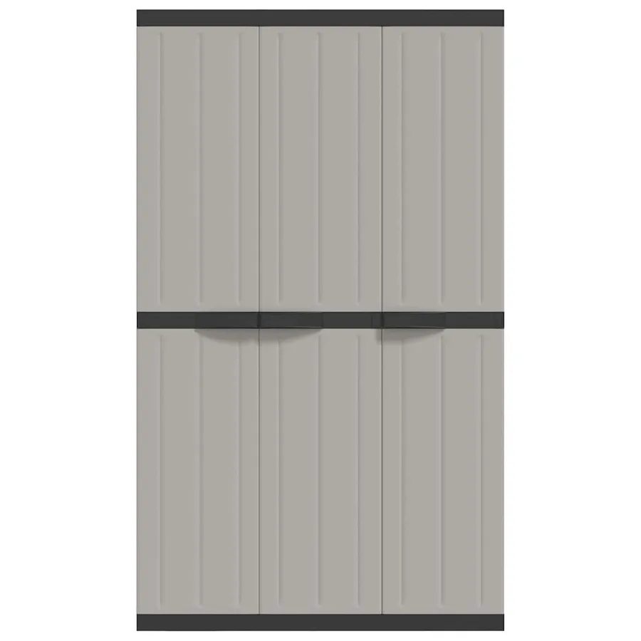Armoire de rangement d'extérieur gris et noir 97x37x165 cm PP - 5