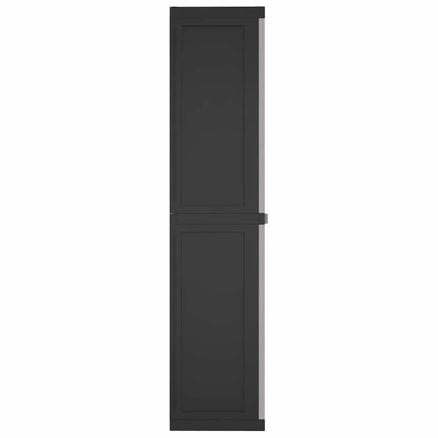 Armoire de rangement d'extérieur gris et noir 97x37x165 cm PP - 7