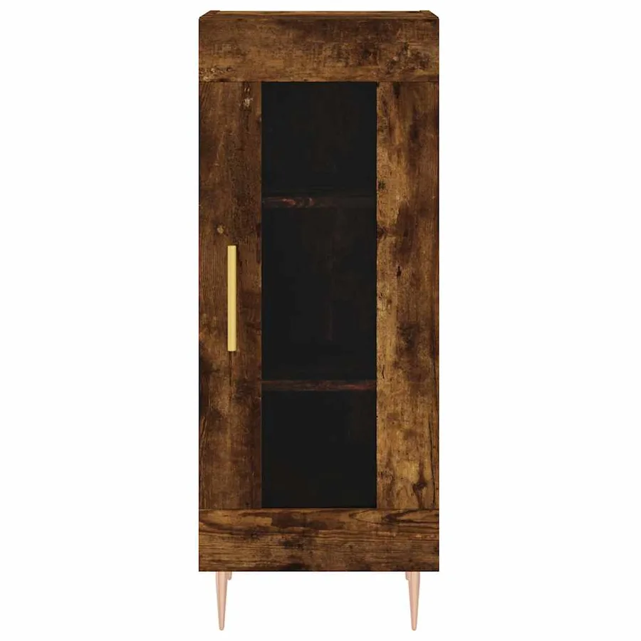 Buffet haut Chêne fumé 34,5x34x180 cm Bois d'ingénierie - 6