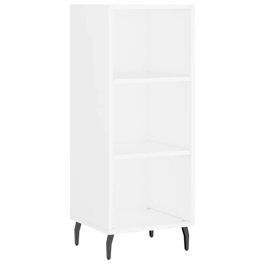 Buffet haut Blanc 34,5x34x180 cm Bois d'ingénierie - 7
