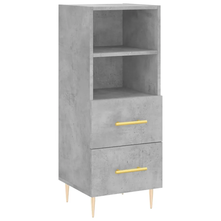 Buffet haut Gris béton 34,5x34x180 cm Bois d'ingénierie - 5